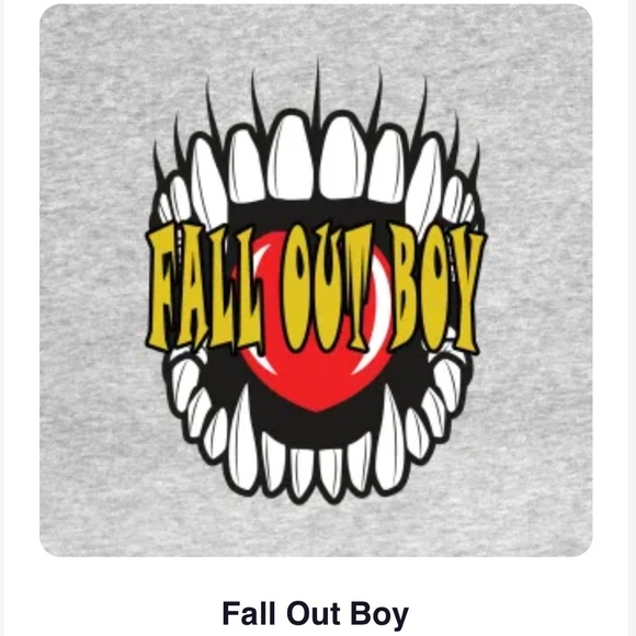 Fall Out Boy Distressed Print Band Tee Shirt Kids Size 7 - Picture 2 of 7